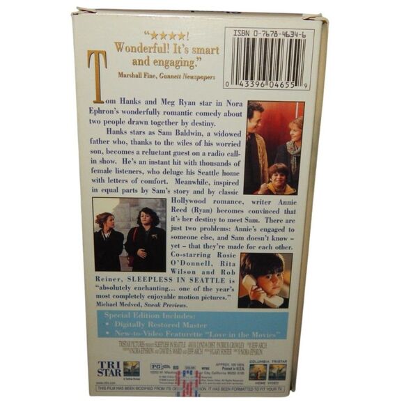SLEEPLESS IN SEATTLE vintage VHS in original paper case Tom Hanks Meg Ryan - Picture 8 of 10